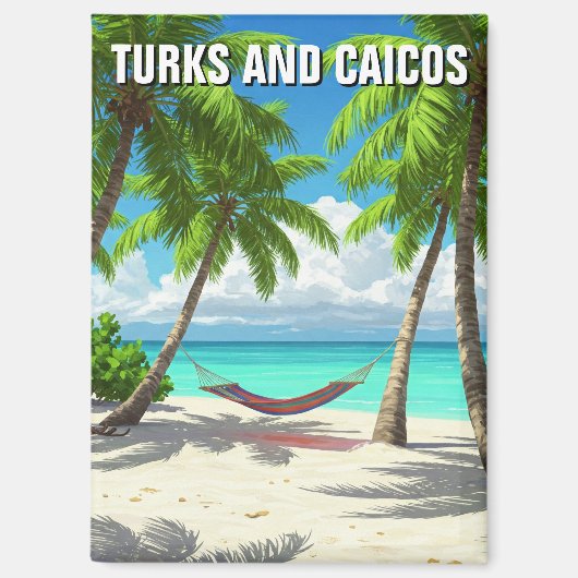 ビーチハンモックタークスアンドカイコストラベル マグネット (正面)