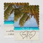 ビーチハーツ ウェディング ブライダル 花嫁 花婿 ゲスト 招待状 (正面/裏面)