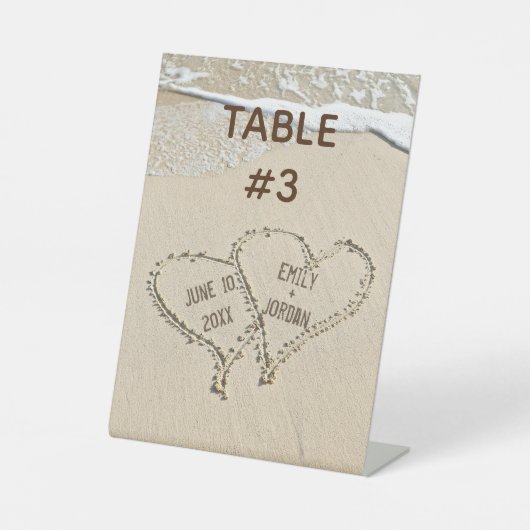 ビーチハートの砂表番号 台座サイン (正面)