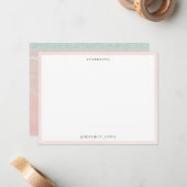 ビーチハートを砂の文房具パーソナライズされたに ノートカード (正面/裏面インサイチュ)