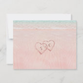 ビーチハートを砂の文房具パーソナライズされたに ノートカード (裏面)