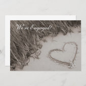 ビーチハートセピア婚約発表 案内状 (正面/裏面)