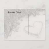 ビーチハートセピア日付の保存 案内ポストカード (裏面)