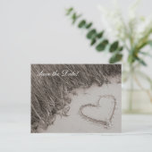 ビーチハートセピア日付の保存 案内ポストカード (スタンド正面)