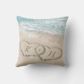 ビーチハート結婚のカップル・ギフト クッション (裏面)