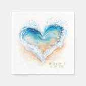 ビーチハート結婚形状波形ナプキン スタンダードカクテルナプキン (正面)