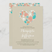 ビーチハート航海のコースタルバースデーパーティー 招待状 (正面/裏面)