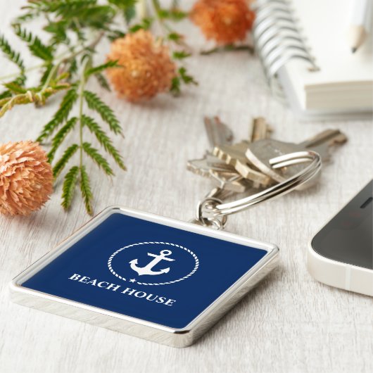 ビーチハ航海のウスいかりネイビーブルー キーホルダー (側面)