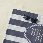 ビーチバはっきりしたム航海のストライプのと名前 ビーチタオル (インサイチュ)