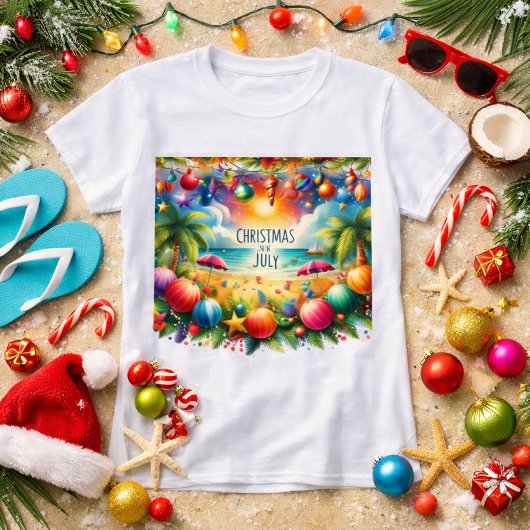 ビーチバイブの7月のクリスマス Tシャツ