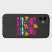 ビーチバイブスピンクフラミンゴデザイン Case-Mate iPhoneケース (裏面(横))