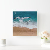 ビーチバイブズオンリーシーショアコースタルシーガル スクエア壁時計 (ホーム)