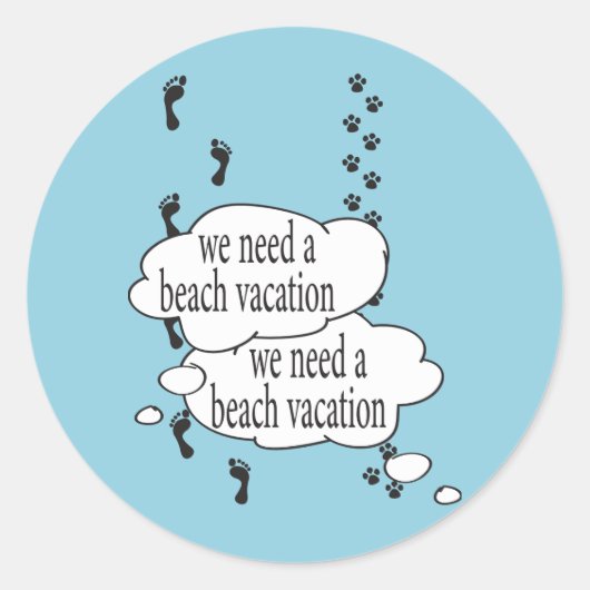 ビーチバケーションステッカー ラウンドシール (正面)