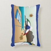 ビーチバケーションダークブルーアクセントピロー アクセントクッション (正面(垂直))