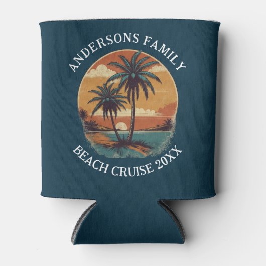ビーチバケーショントロピカルパームツリーファミリー懇親会 缶クーラー (正面)