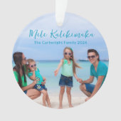 ビーチバケーションフォトキープサク2サイドのクリスマス オーナメント (正面)