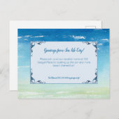 ビーチバケーションホームゲスト招待状 ポストカード (正面/裏面)