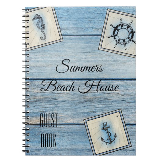 ビーチバケーションホームハウスゲストブックサインイン ノートブック (正面)