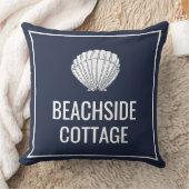 ビーチバケーションレンタルネイビーモダンシェルエアブ クッション (ブランケット)