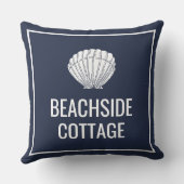 ビーチバケーションレンタルネイビーモダンシェルエアブ クッション (裏面)