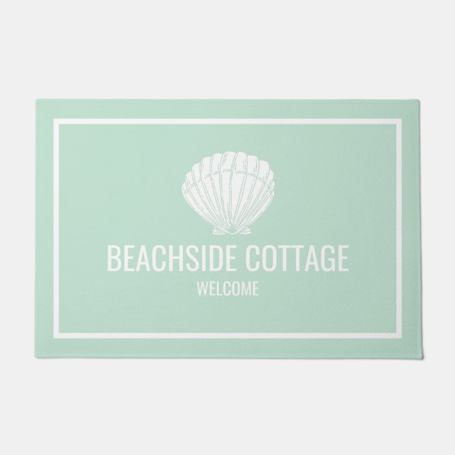 ビーチバケーションレンタルミントシェルエアブロンウェルカム ドアマット (正面)