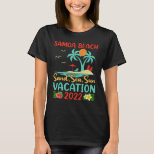 ビーチバケーション2022レトロサンセットポリネシアサモア Tシャツ