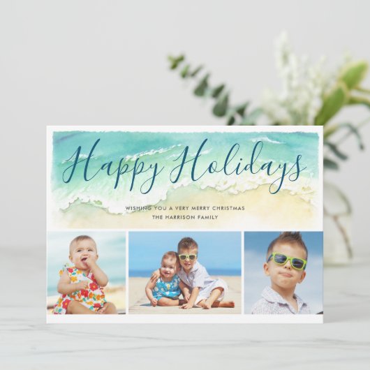 ビーチバケーション ハッピー ホリデー コースタル 3枚の写真 シーズンカード (スタンド正面)
