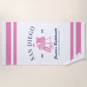 ビーチバチェロレッテのパーソナライズされた花嫁 ビーチタオル (正面)