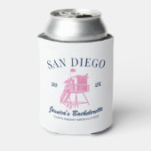 ビーチバチェロレッテのパーソナライズされた花嫁 缶クーラー (缶裏面)