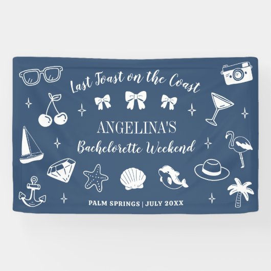 ビーチバチェロレッテの最後のトースト 横断幕 (横)