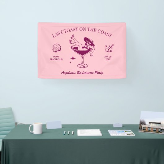 ビーチバチェロレッテの最後のトースト 横断幕 (トレードショー)