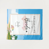 ビーチバチェロレッテの背景hensパーティー タペストリー (正面(横))