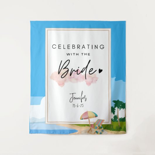 ビーチバチェロレッテの背景hensパーティー タペストリー (正面)