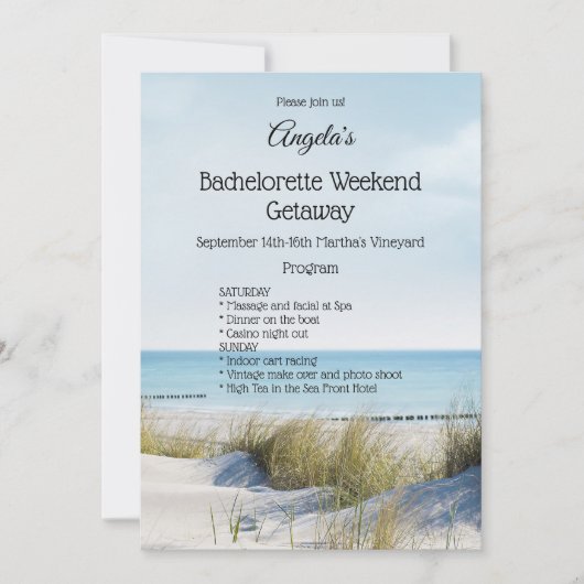 ビーチバチェロレッテウィークエンドテンプレート招待状 招待状 (正面)