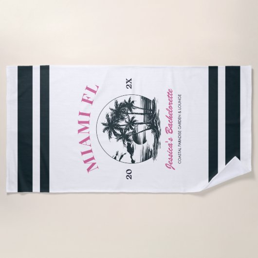 ビーチバチェロレッテガールズウィークエンドトリップカスタム ビーチタオル (正面)