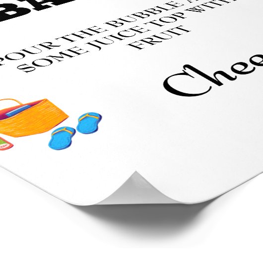 ビーチバチェロレッテミモサバー表記号 ポスター (角)