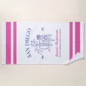 ビーチバチェロレッテ好意ヴィンテージギフトカスタム ビーチタオル (正面)