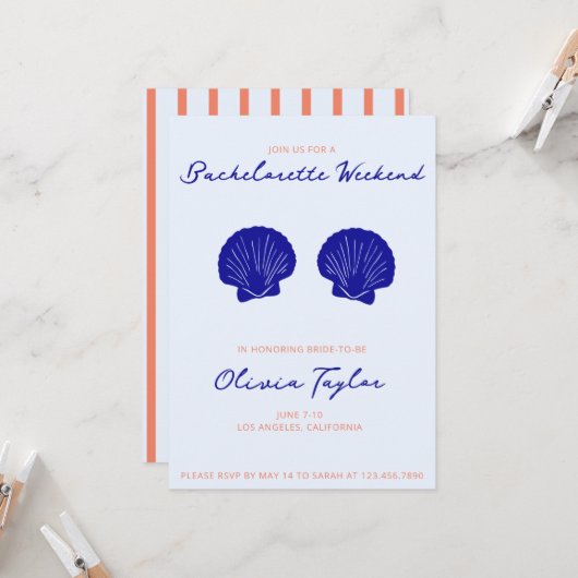 ビーチバチェロレッテ招待状 招待状 (正面/裏面インサイチュ)