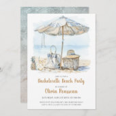 ビーチバチェロレッテ水彩 招待状 (正面/裏面)