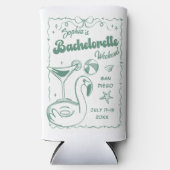 ビーチバチェロレッテ緑 スリム缶クーラー (正面)