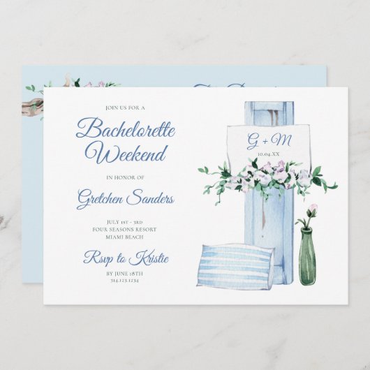 ビーチバチェロレッテ週末旅程 招待状 (正面/裏面)