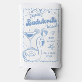 ビーチバチェロレッテ青 スリム缶クーラー (正面)