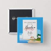 ビーチバチェロレッテ - カスタマイズされたハンズパーティーボタン 缶バッジ (正面&裏面)