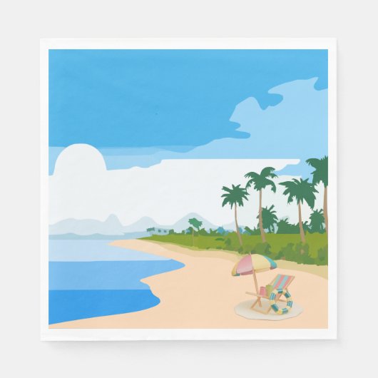 ビーチバチェロレッテ |ヘンズパーティーカスタマイズ スタンダードランチョンナプキン (正面)