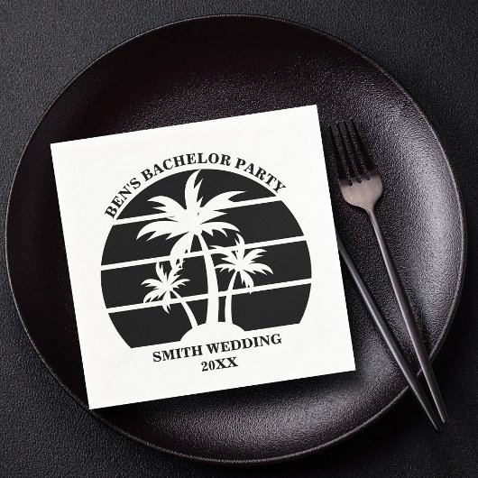 ビーチバチュラーパーティ結婚アイランドパーソナライズされた スタンダードカクテルナプキン