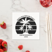 ビーチバチュラーパーティ結婚アイランドパーソナライズされた スタンダードカクテルナプキン (インサイチュ)