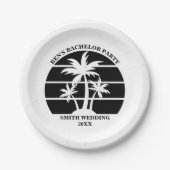 ビーチバチュラーパーティ結婚アイランドパーソナライズされた ペーパープレート (正面)