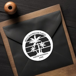 ビーチバチュラーパーティ結婚アイランドパーソナライズされた ラウンドシール