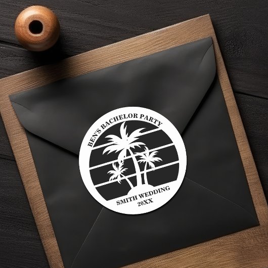 ビーチバチュラーパーティ結婚アイランドパーソナライズされた ラウンドシール