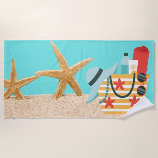 ビーチバッグヒトデビーチタオル ビーチタオル (正面)